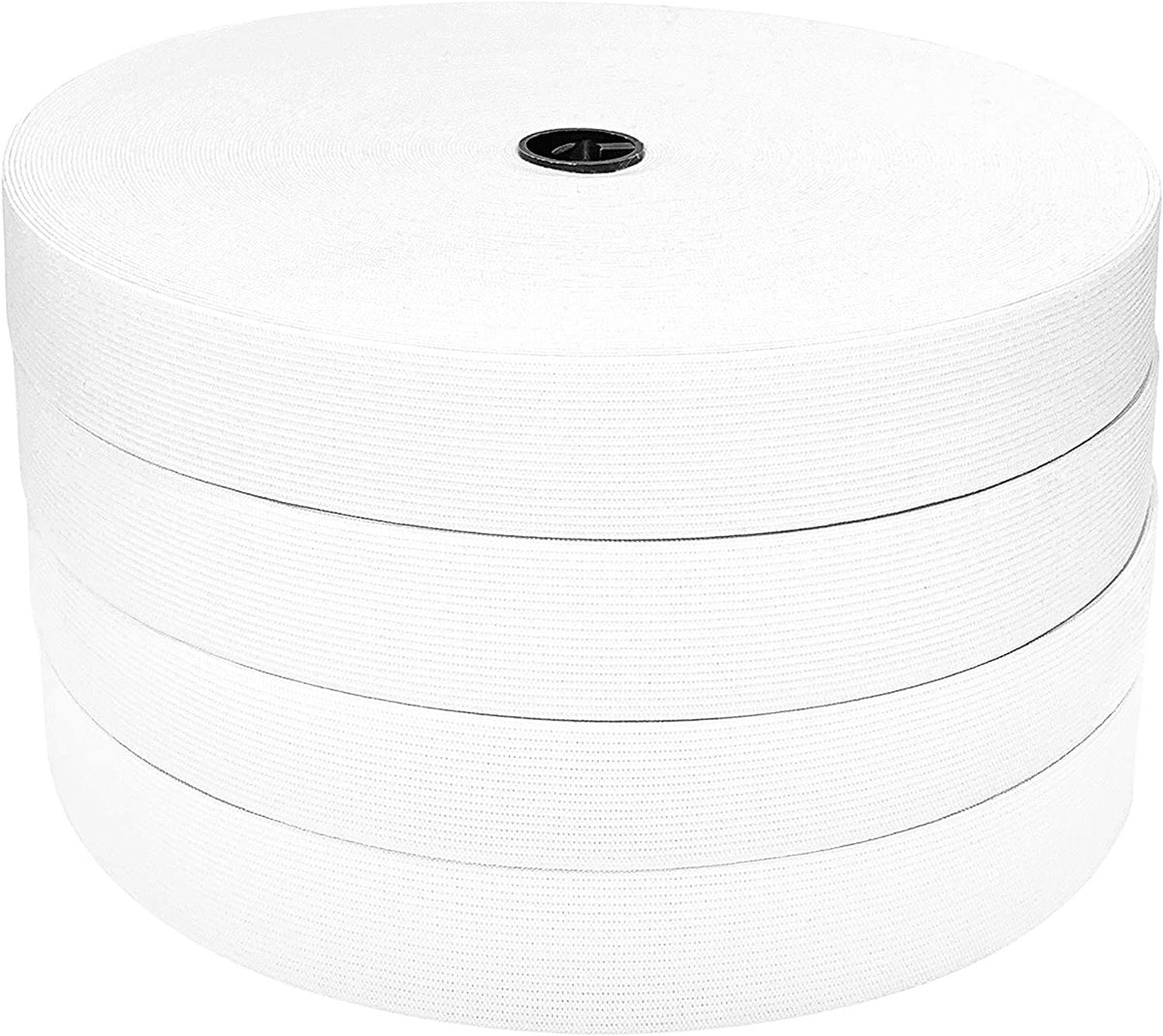 Elastische Band - Doe-het-zelf Projecten, Plat Elastiek, Broekband (Wit, 50m x 25mm)