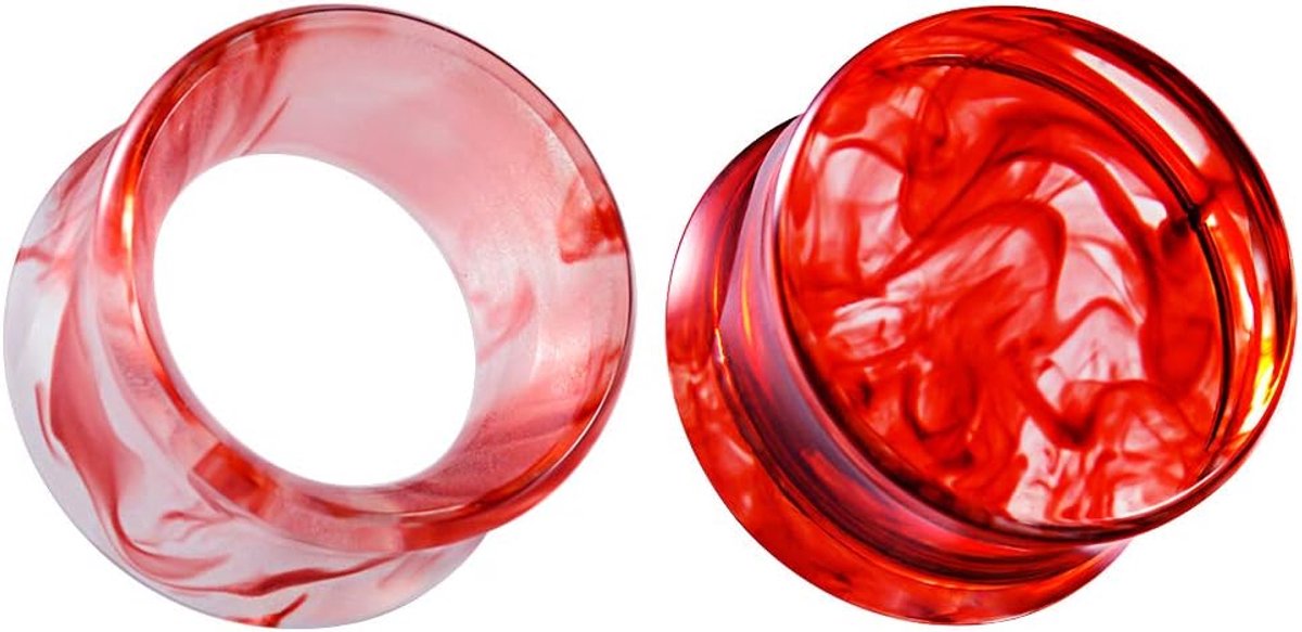 Set van 2 paar bijpassende oorkussens en oorspreiders in rood acryl