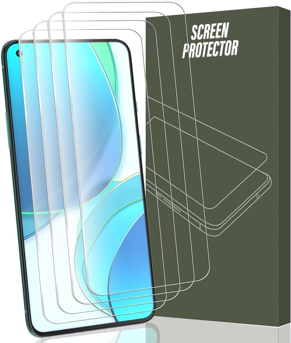 4 stuks beschermfolie compatibel met OnePlus 8T pantserglas, 9H hardheidsfolie, HD displaybescherming, ultraheldere pantserfolie voor OnePlus 8T