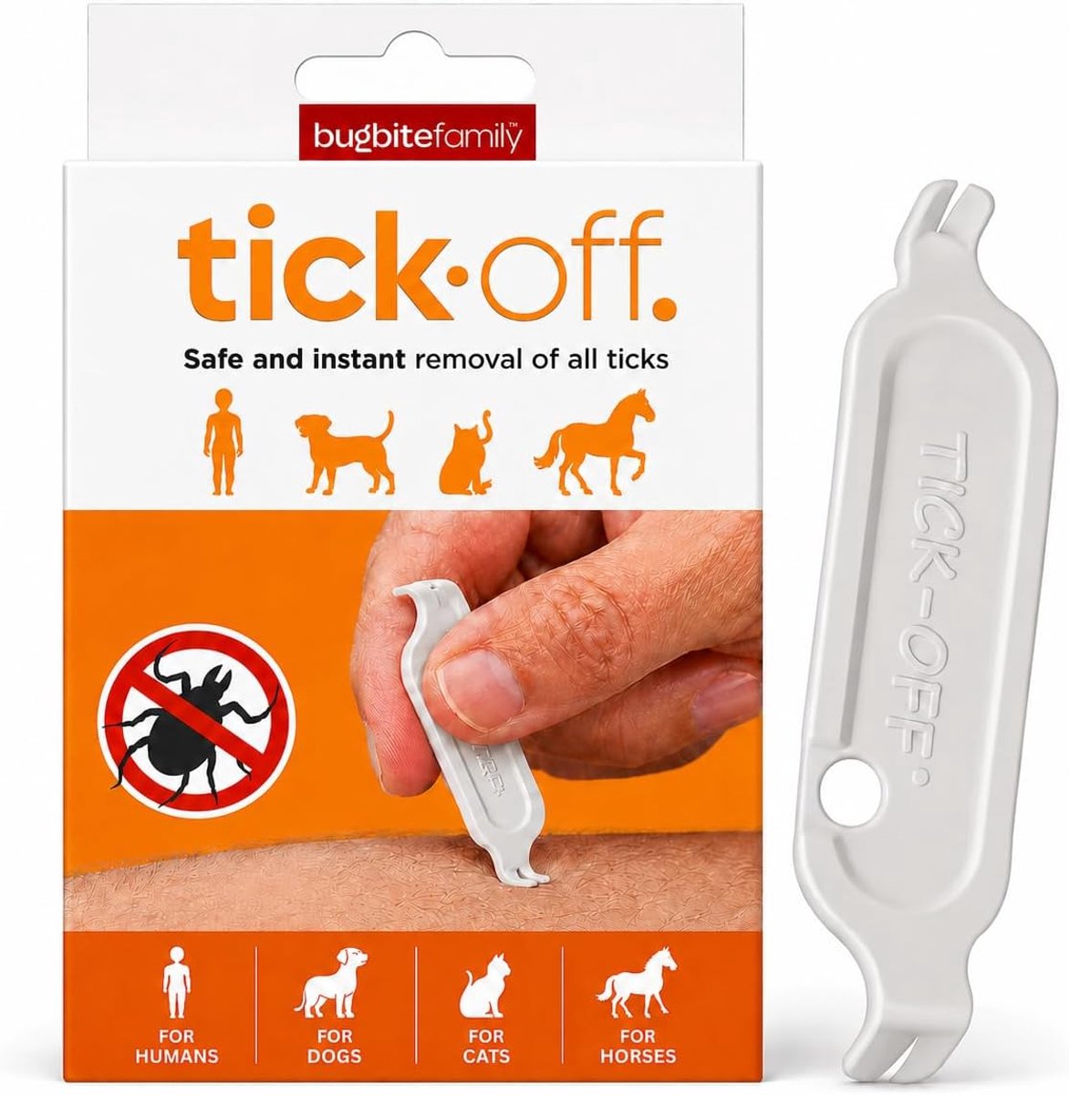SnelShoppen - Tekenverwijderaar voor Mensen, Honden, Katten en Paarden | Clinisch Getest | Gepatenteerd | 2-in-1 Ontwerp | Ergonomische Handgreep | Wi