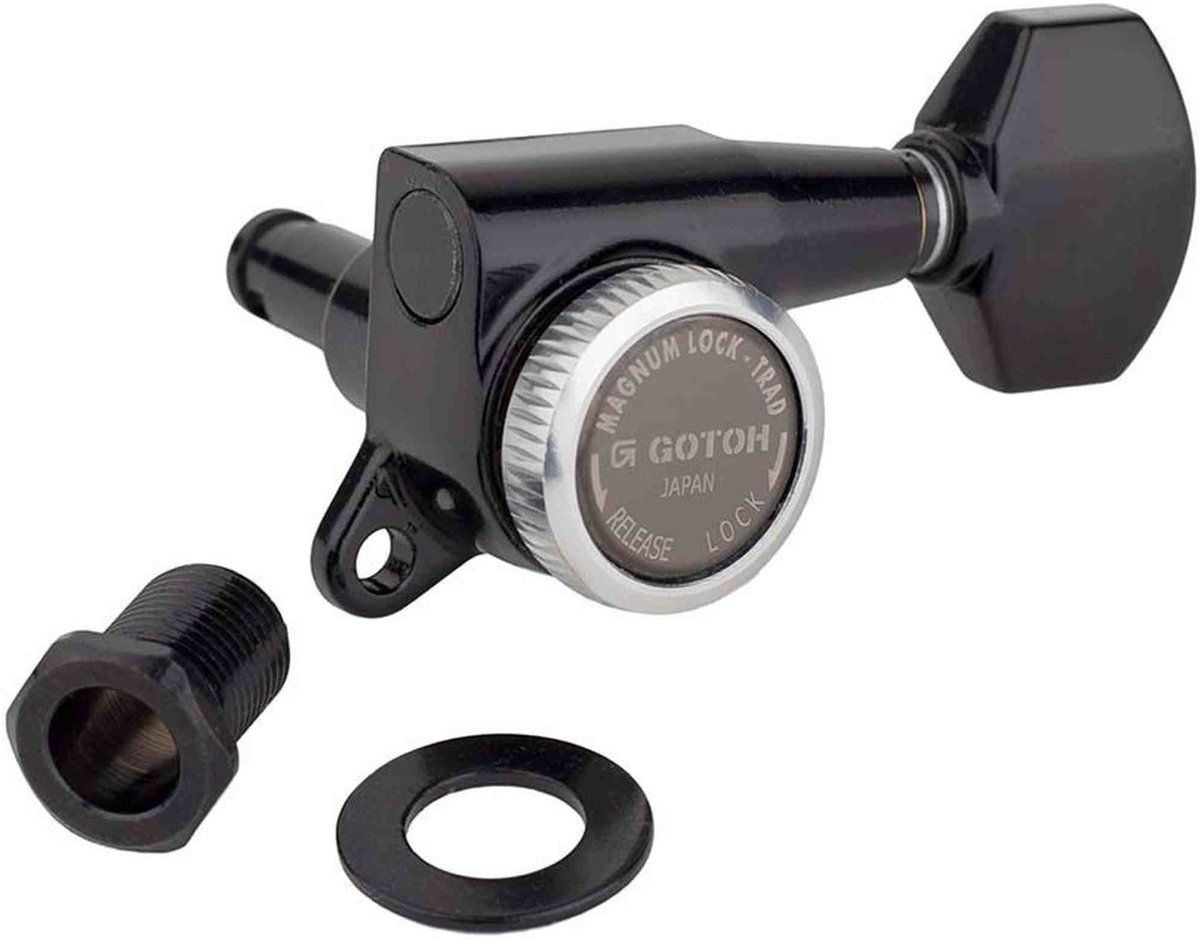 Gotoh GTH14102 SG381 stemmechanieken (posts 6xXL) met Magnum Lock Trad and 07 knoppen, 3L3R, cosmo zwart