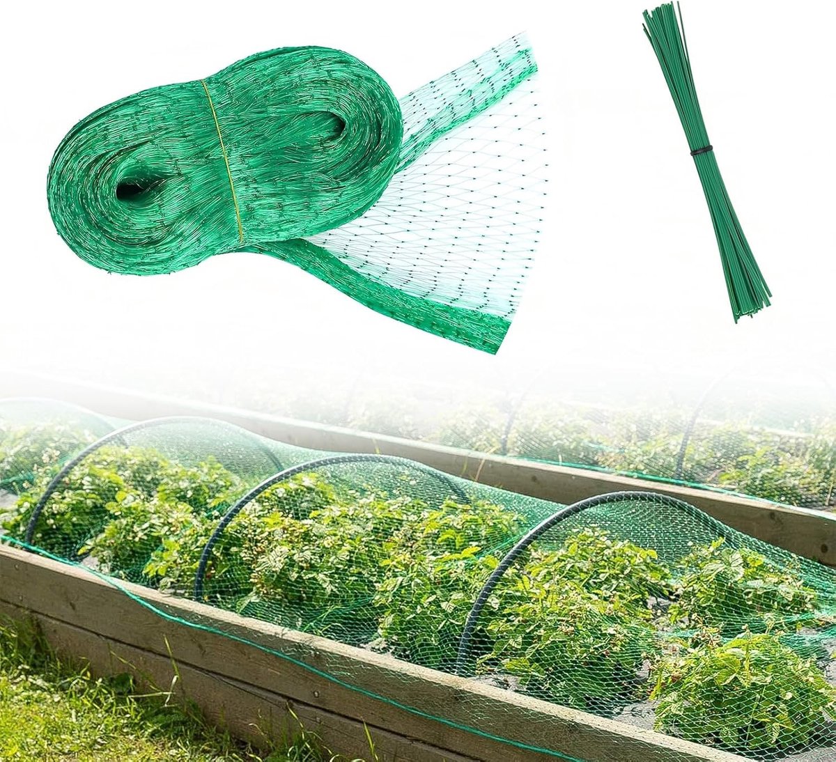 Vogelnet 12 x 4 m - PE net tegen vogels - UV-bestendig en weerbestendig - Ideaal voor tuin en balkon - SnelShoppen