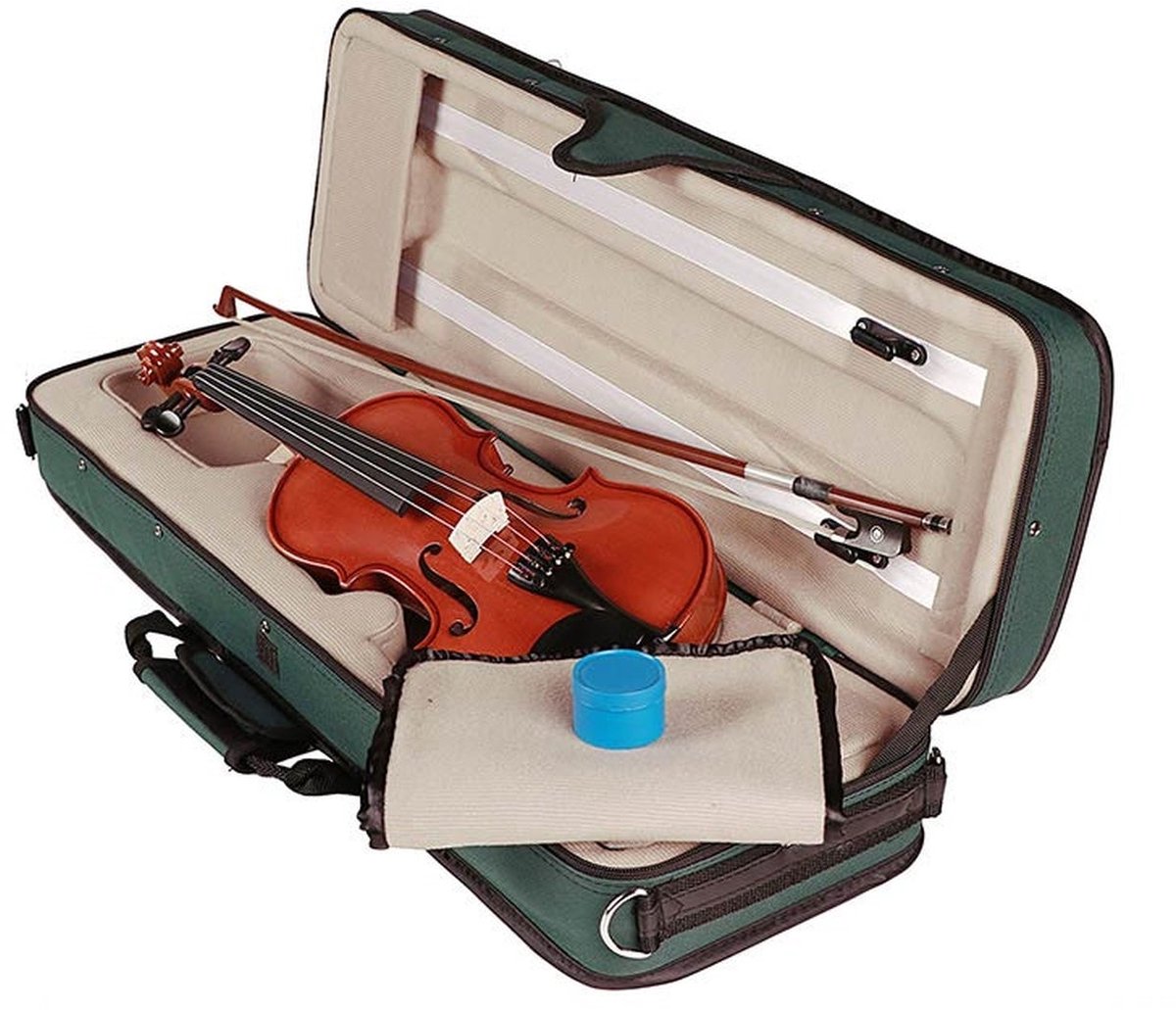 Leonardo LVA-20120 altviool set 12.0 (30.5cm), geheel massief, gevlamd, ebben toebehoren, incl, koffer en strijkstok