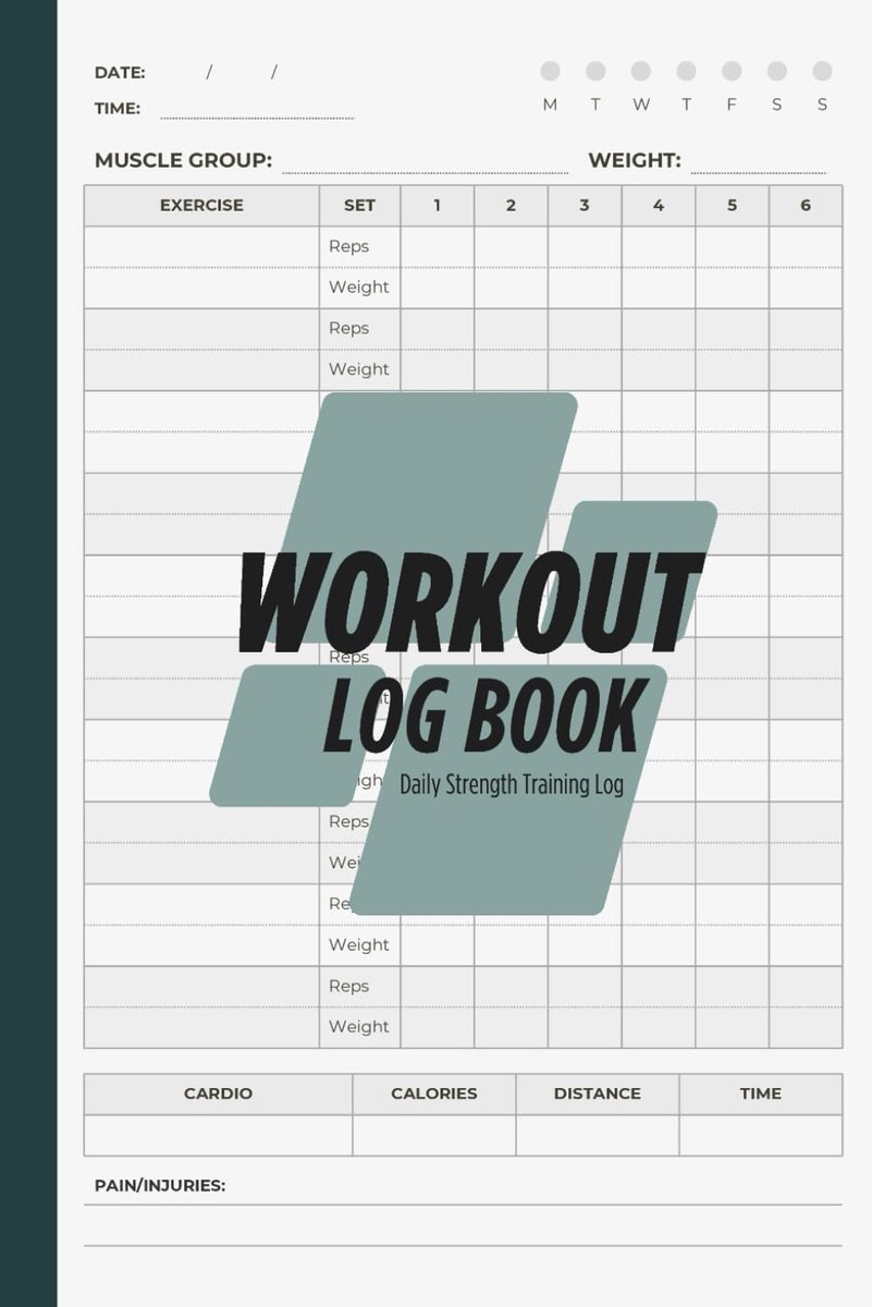 Workout logboek - dagelijks fitness tracker - voor mannen en vrouwen - volg je voortgang - SnelShoppen