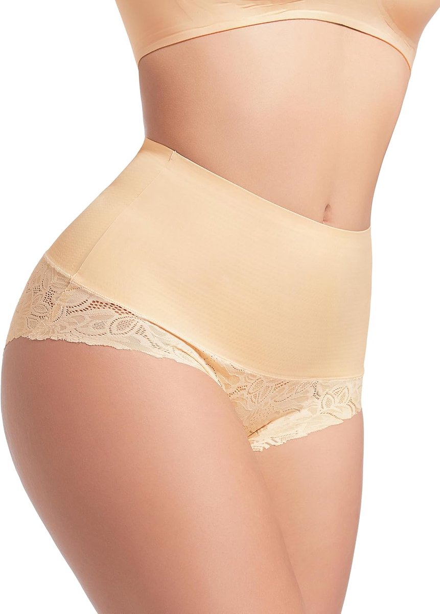 Shapewear buikweg-onderbroek voor dames, kanten korsetbroek, tanga, ondergoed, string, korsetslip, figuurvormende hoge taille, korsetbroek, onderbuik, controle, body shaper