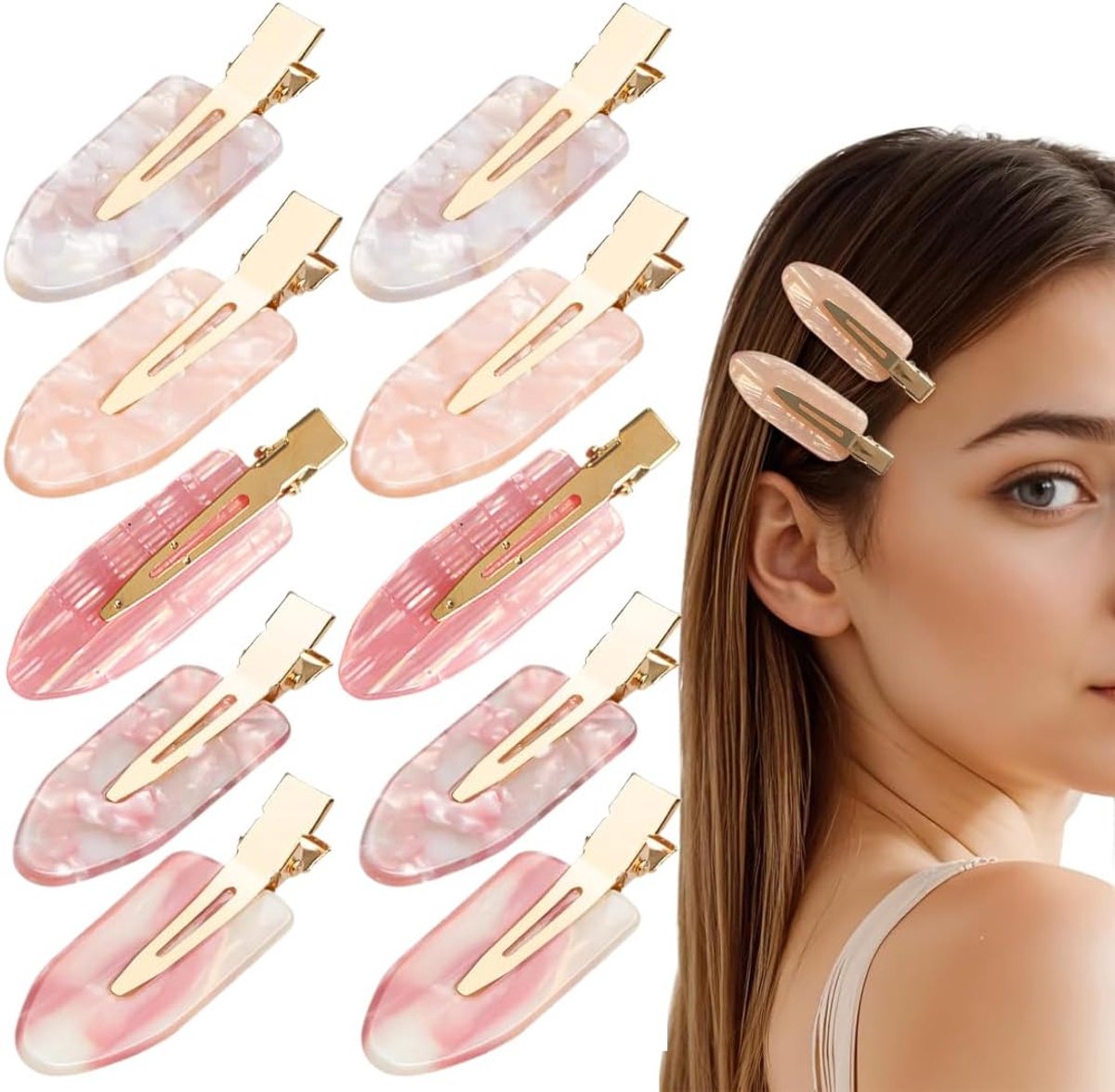Haarspelden, naadloze haarspelden, haarspelden voor make-up, kappers haarspelden voor haarstyling, make-up, roze