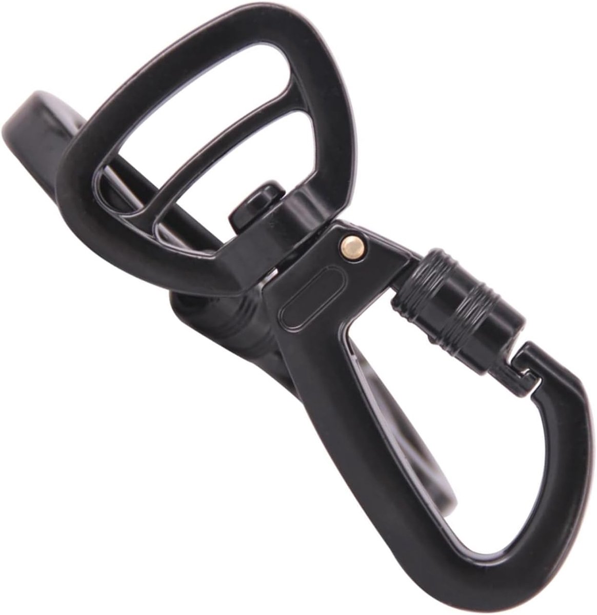 4 stuks draaibare karabijnhaak, zware zinklegering Push Lock karabijnhaak met draaibare D-ring voor hondenriem, sleutelhanger, bergbeklimmen, outdoor camping wandeluitrusting