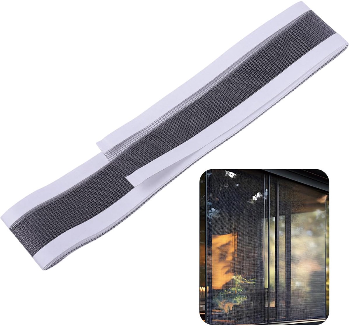 oplossen tape (2 x 50 mm) - sticker glasvezel reparatie kit, voor ramen en deuren, | snel effectieve hor reparatie oplossing
