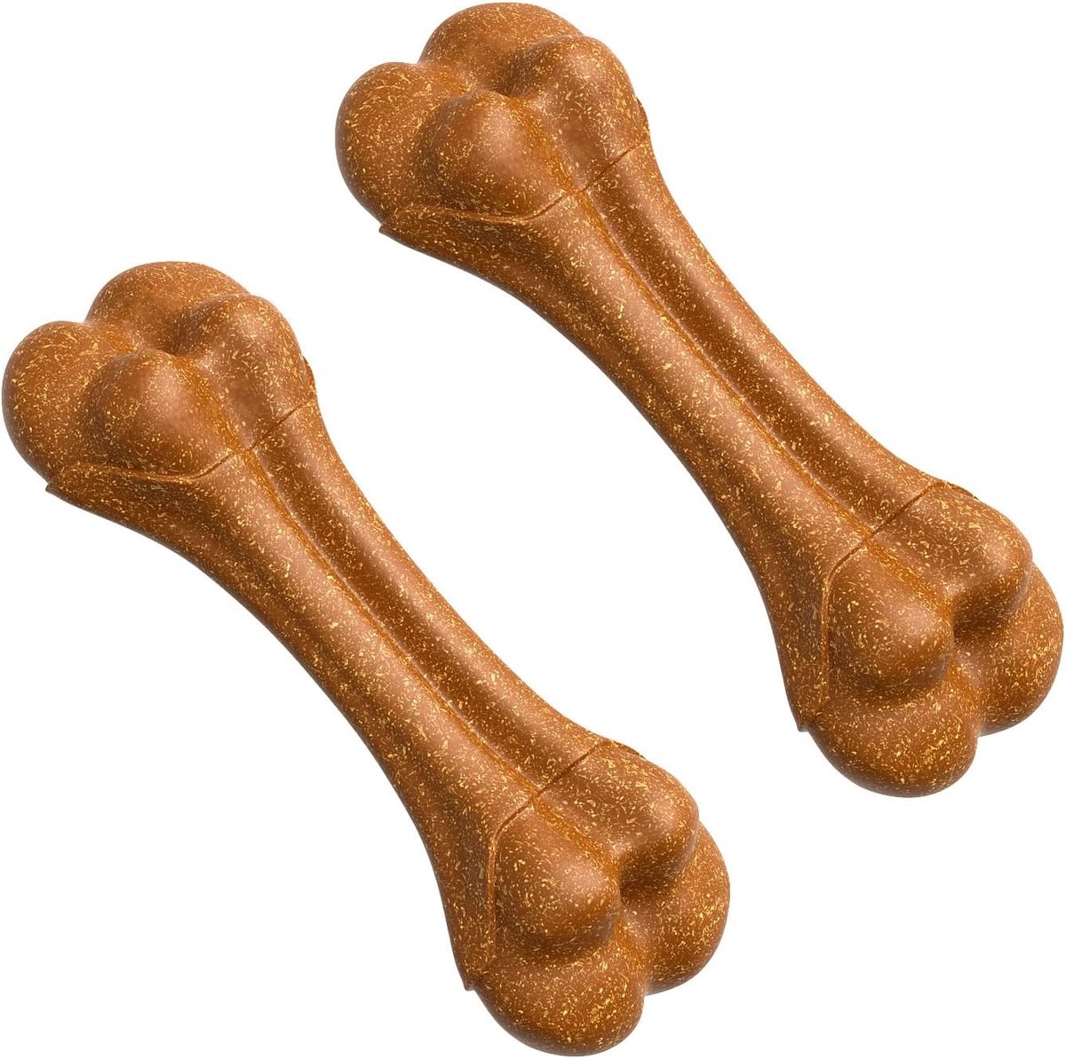 Onverwoestbaar hondenspeelgoed, stoere hondenkauwbotten, puppyspeelgoed voor kauwen en tanden poetsen, [2 stuks] echte rundvleessmaak huisdierbotten voor puppy's en kleine honden