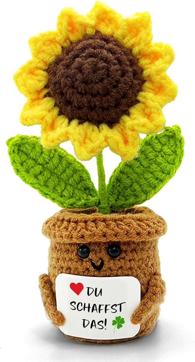 Schaffst Das Geschenk Zonnebloemen - Positieve Aardappel Gehaakte Geluksbrengers Eindexamen Examen Certificaat Veel Geluk Beter Worden Herstellingsgeschenken Word Snel Beter Woondeco