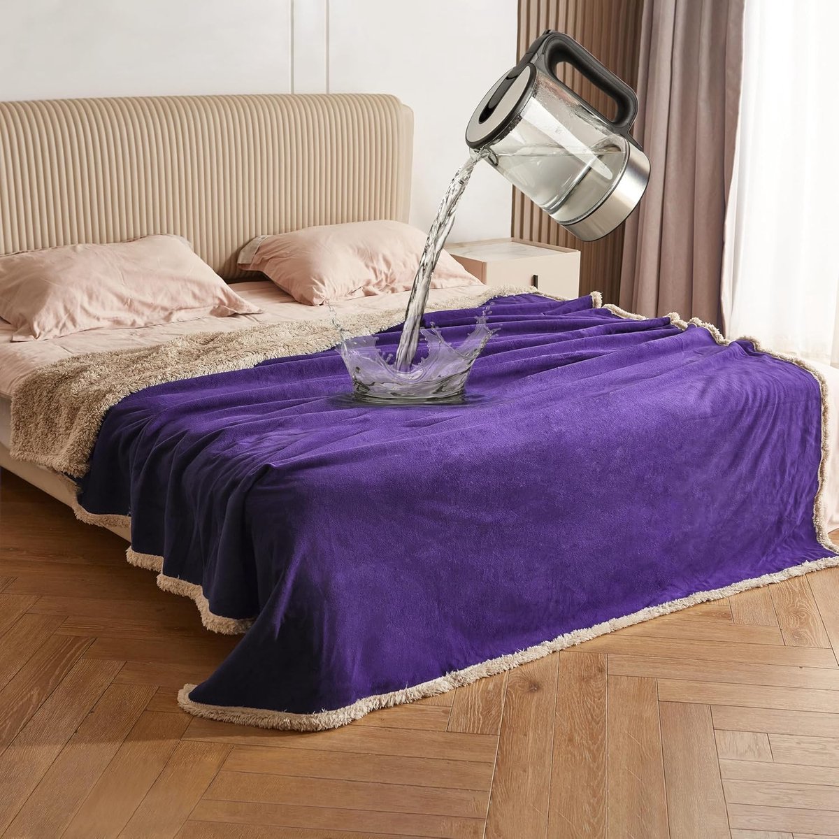 Classy Waterdichte deken, waterdichte hondendeken, wasbaar, bankbescherming, bankovertrek, waterdicht, liefdesdeken, wollig, knuffeldeken, bedbescherming, sprei, 203 x 229 cm