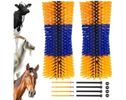Borstels voor koe, krabpaal voor vee, verbeterd gebogen ontwerp, geschikt voor de lichaamsvorm van runderen en paarden, verlicht jeuk in rug, ossen en paarden