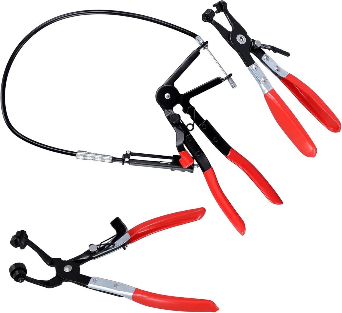 Slangklemmen, 3 stuks, veerbandklemtangset, klemtang voor auto, slangklemtang, veerklemtang voor speciaal gereedschap, rood