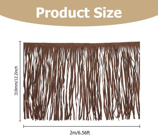 2,18 Yards Suede Fringe Trim Kokos Bruin Dubbelzijdig Lederen Westerse Fringe Trim Cowboy 31 cm Breed Naaien Kwastje Trim voor Ambachten DIY Naaien Jurk Ambachten Rok Decoratie — afbeelding 5
