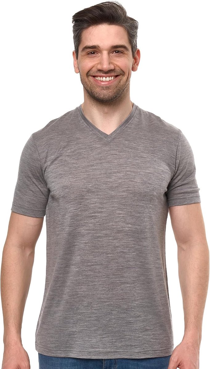wollen T-shirt voor heren - T-shirt met korte mouwen van merinowol voor heren, sportief, lichtgewicht, thermisch basislaagje, wandel-T-shirt