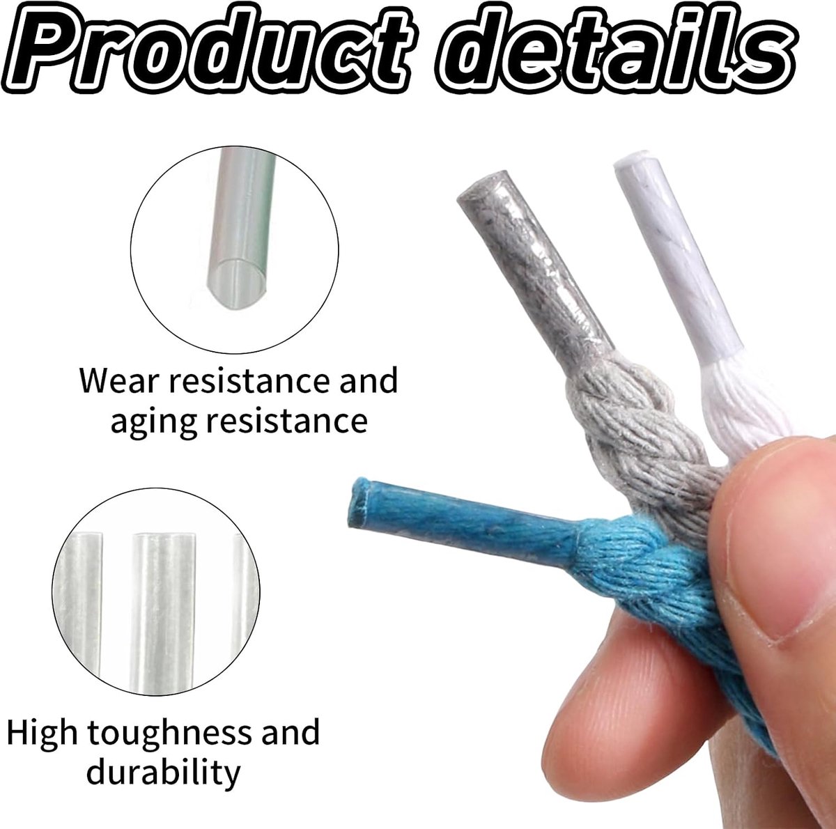 40 stuks veterreparatie, koorduiteinden, veters, krimpkous, transparant, veterpunten, veters, eindkappen, veters, inkorten, eindhulzen voor voetbalschoenen, sneakers, hoodies