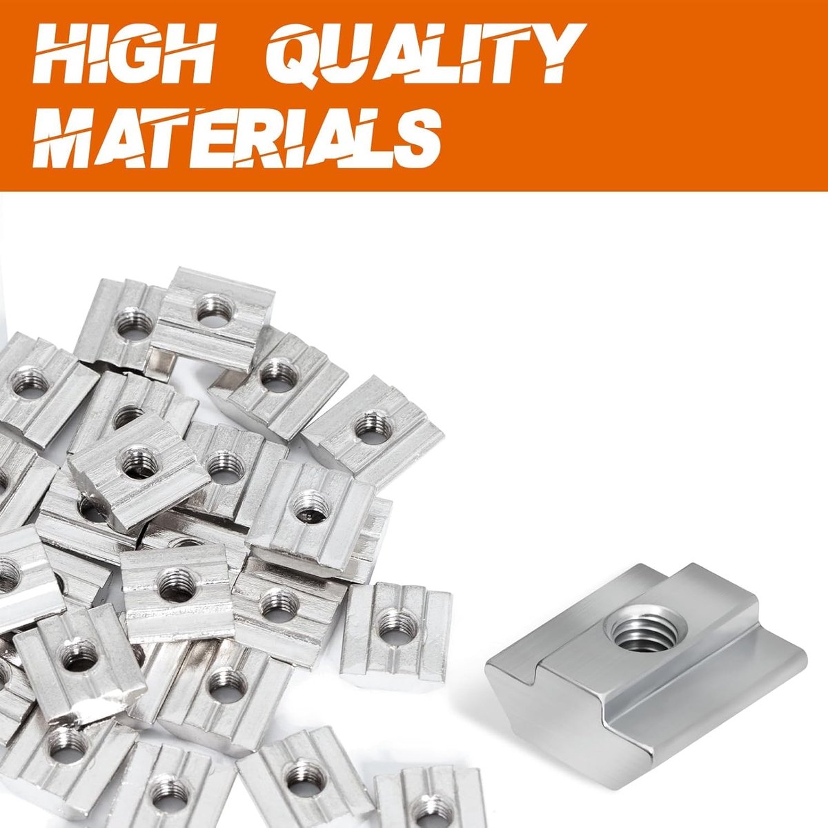 20 stuks sleufmoeren, M6, T-moer, M6, T-sleuf, groefmoeren, schroeven, 4040 serie, schuifmoeren, M6 T-groefrail voor aluminium profiel, extrusiesleuf