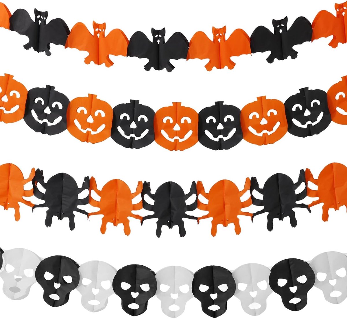 Papier Slinger Decoraties, 4 Stuks, Pompoen Vleermuis Ghost Spider Banner Vlaggen, Party Outdoor Decor