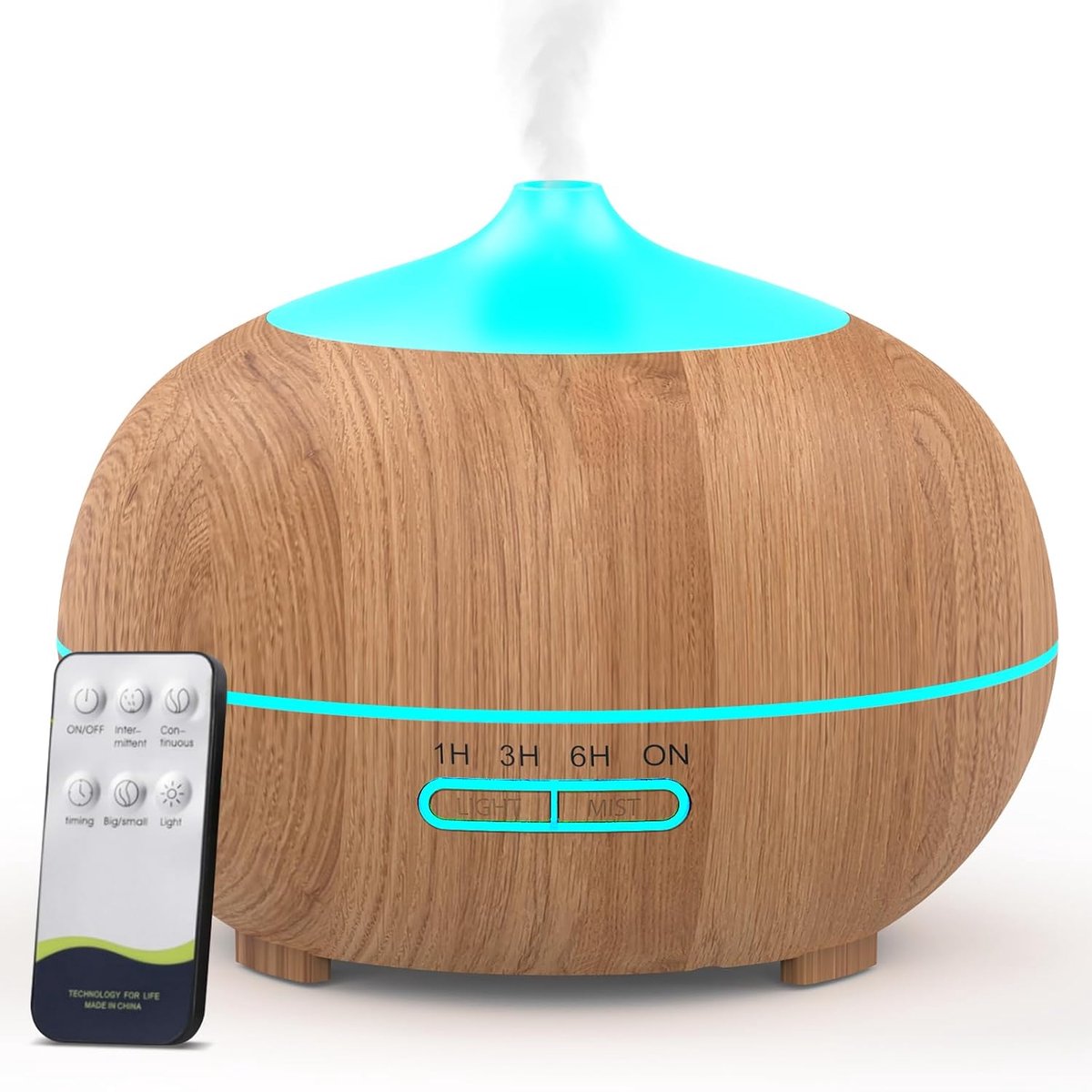 Aroma Diffuser, Lichthouten Design, 500ml Capaciteit, LED Verlichting, Timer Functie, Ultrasone Luchtbevochtiger voor Etherische Oliën