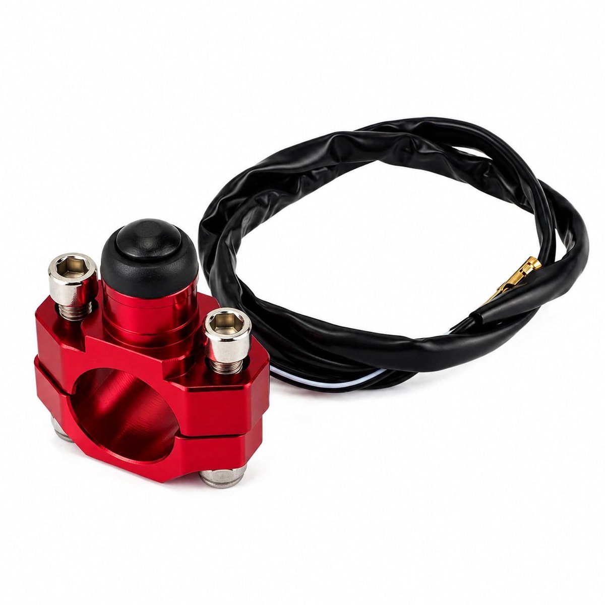 CNC Universele Motorfiets Motor Stop Start Kill Schakelaar Knop Met Montage Achterplaat Voor 7/8 "stuur CR125 CRF250 CRF450 XR250 - Rood
