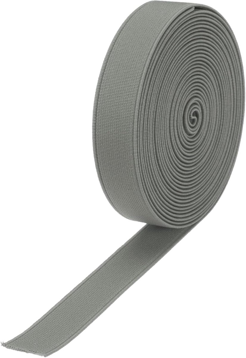 Elastische banden om te naaien, 2 cm, grijs, elastische spoel met hoge elasticiteit voor pruiken, riemen, broeken
