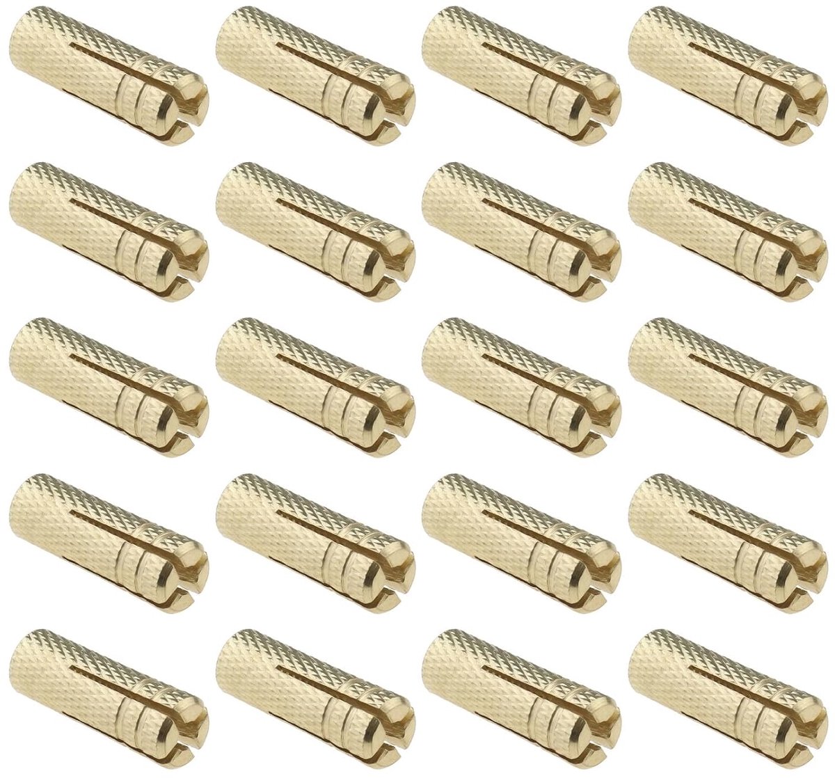 Store 20 STKS M8 Drop in Ankers Messing Muur Anker Uitbreiding Bout Mouw Messing Plug Bevestiging Hardware voor Verankering in Beton Solid Bakstenen