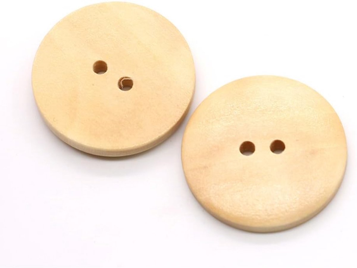 50 stuks 18mm natuurlijke houten knopen, handgemaakte knopen, ronde houten knopen met 2 gaten, voor DIY knutselen, handwerk, breien, naaien van kleding, jassen, hoeden, tassen, houtkleur C