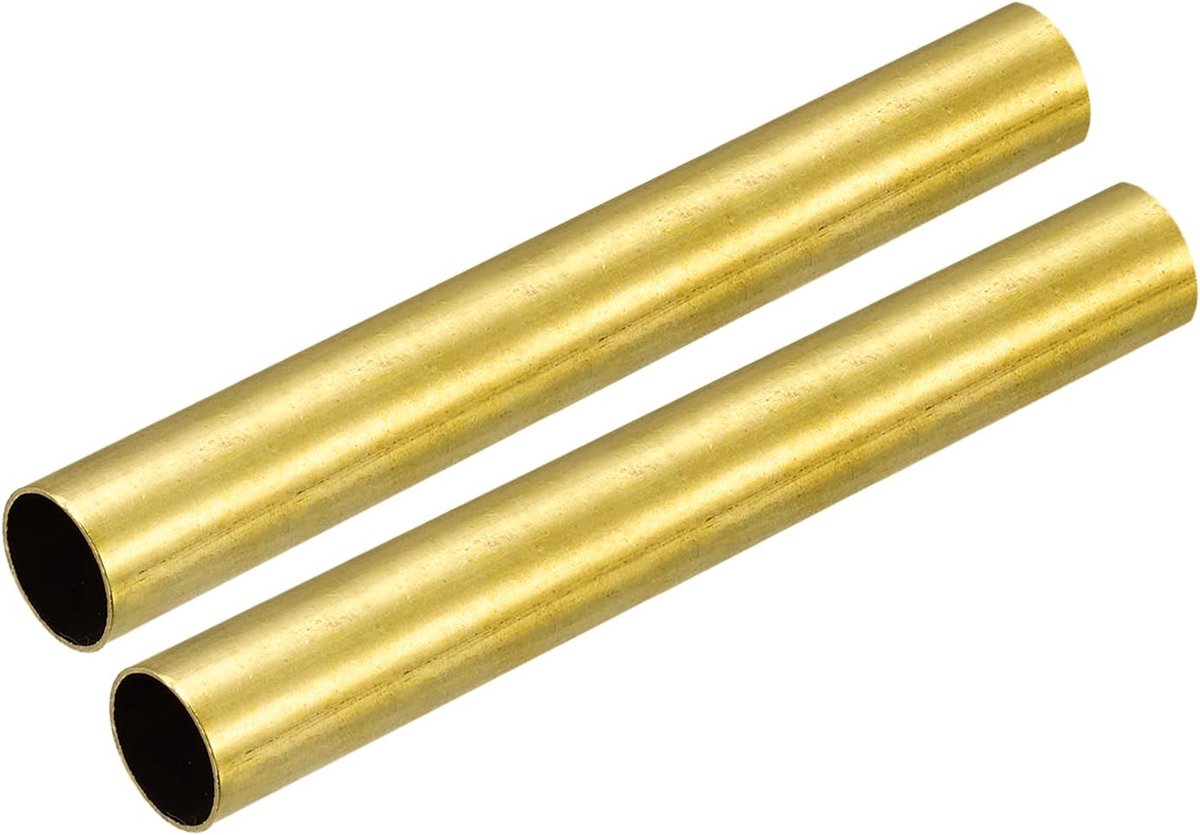 2 stuks messing buis, 13 mm AD, 0,5 mm wanddikte 100 mm lengte, ronde buizen, slangen voor industriële doe-het-zelfprojecten