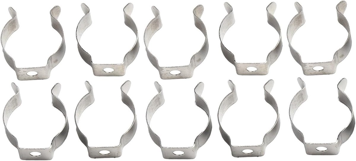 10 stuks veer badstof clips, zware open type veer stalen gereedschapsclips, voor garageopbergkasten, gereedschapsopslag badstofclip (16 mm)