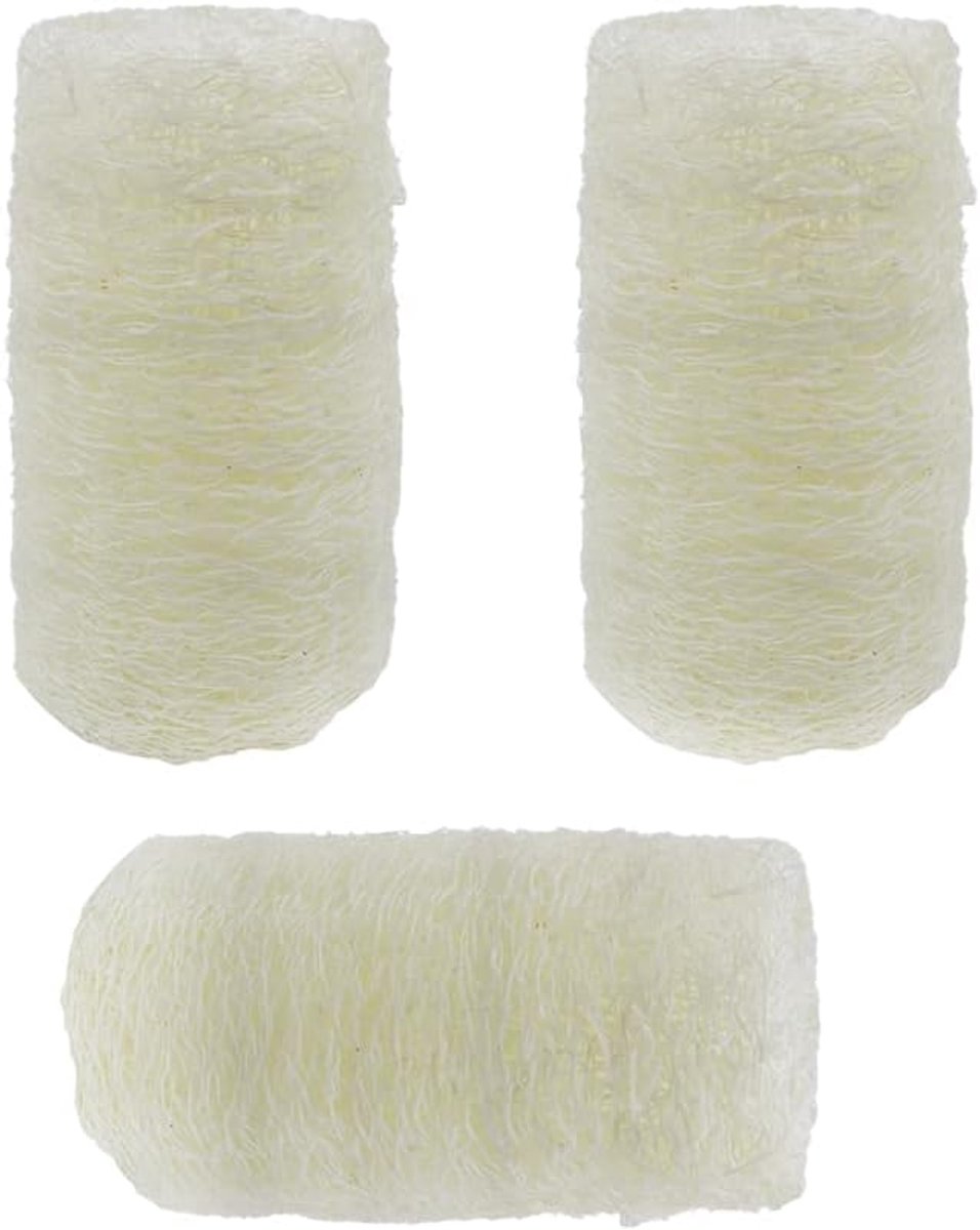 Set van 3 natuurlijke fleecassponzen, biologisch afbreekbare lichaamsspeelingsponzen, scrub luffa-badspons, verwijdert dode huidcellen en maakt ze glad, ideaal voor het schrobben onder de