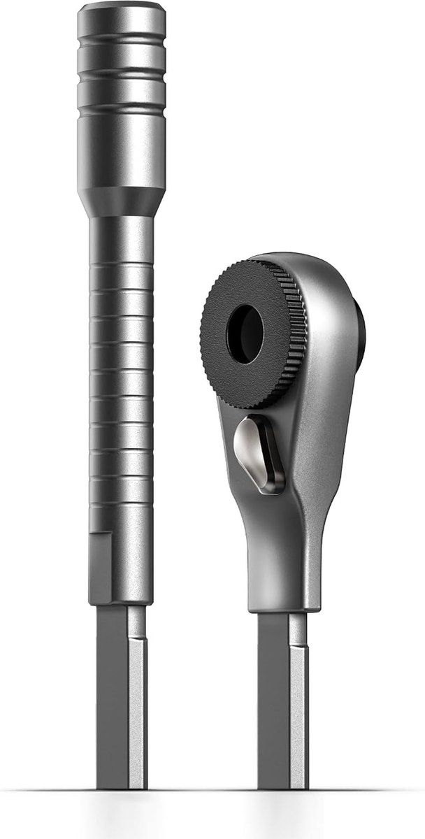 Flat-End Ratchet en Bit Extender Set voor Multi-Tools, Ontworpen voor gebruik met Leatherman Modellen, Ratcheting Bit Driver (Zilver)