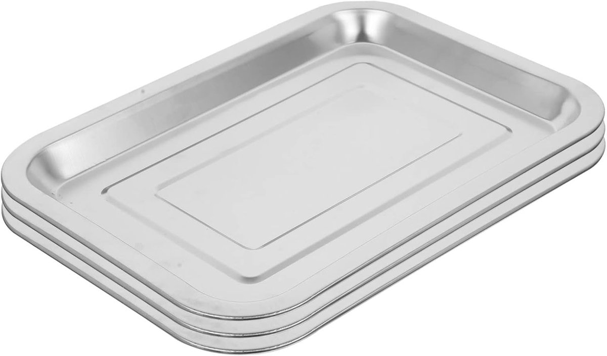 Cake Tray Rvs Lade Santa Cookie Tray 3 Stks Bakplaat Cookie Tray Oven Lade Rvs Grill Lade Bakpan Bakplaat Serveerschaal Lade Bakvormen Broodrooster Rvs Ovenschaal