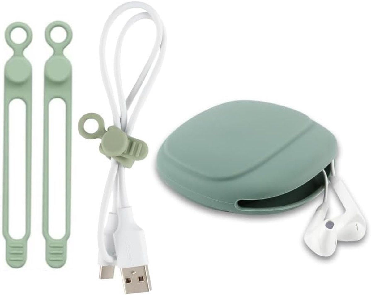 Hoofdtelefoon Organizer, Draagbare Data Kabel Opbergkoffer met Kabelbinders Waterdichte Mini Pouch voor Oortelefoon Munten Sleutels USB Flash Drives Oorbellen Sieraden