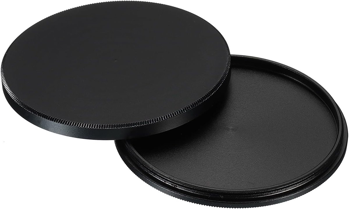 55mm Lensdop, Zwart Aluminiumlegering, Polarisator & Neutrale Dichtheid Filter Stack Dop, Minimalistisch Ontwerp