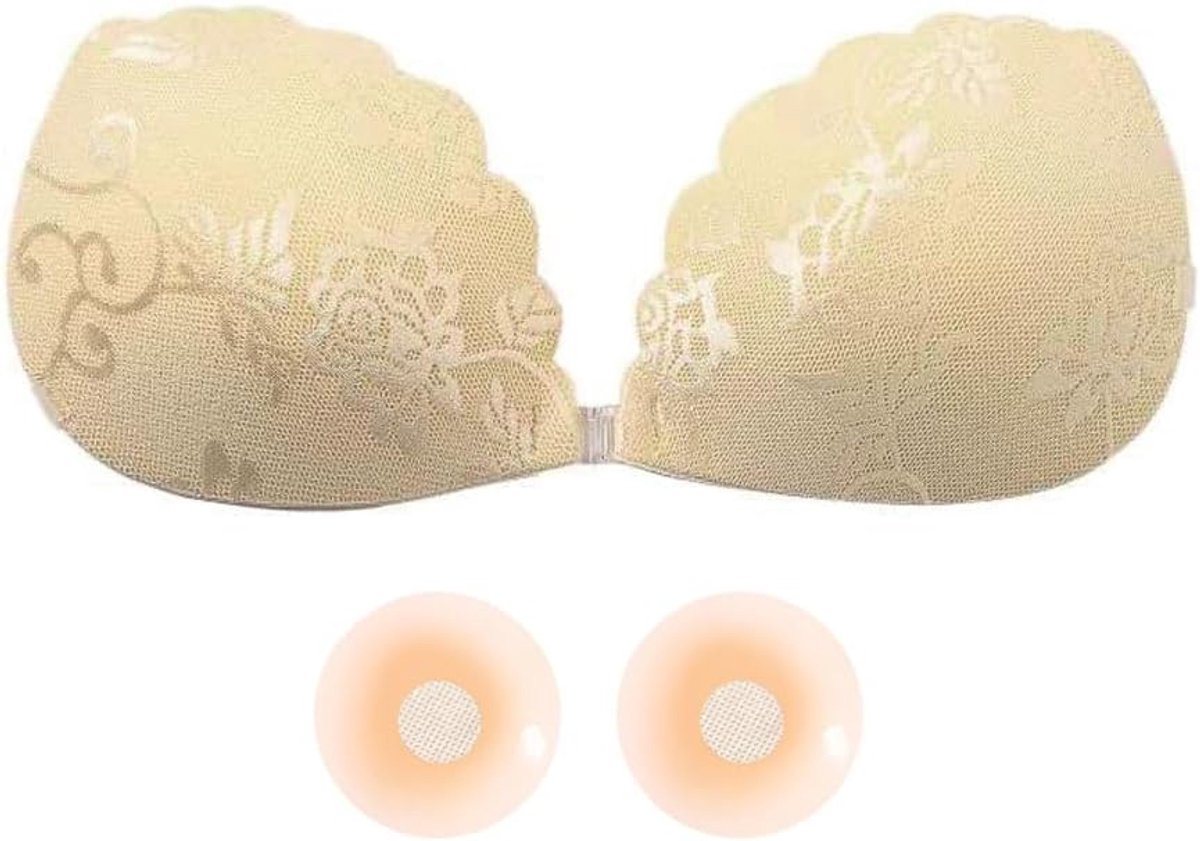 Plakbeha voor dames, rugvrij, push-up beha, strapless comfortabel, onzichtbaar, zelfklevend, herbruikbaar, liftende beha voor avond, bruiloft, feestjurk, alle rugvrije kleding