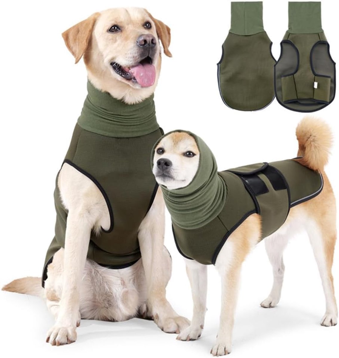 hondenjas voor honden met zachte en comfortabele capuchon vermindert angst verstelbare klittenband voor middelgrote of grote honden