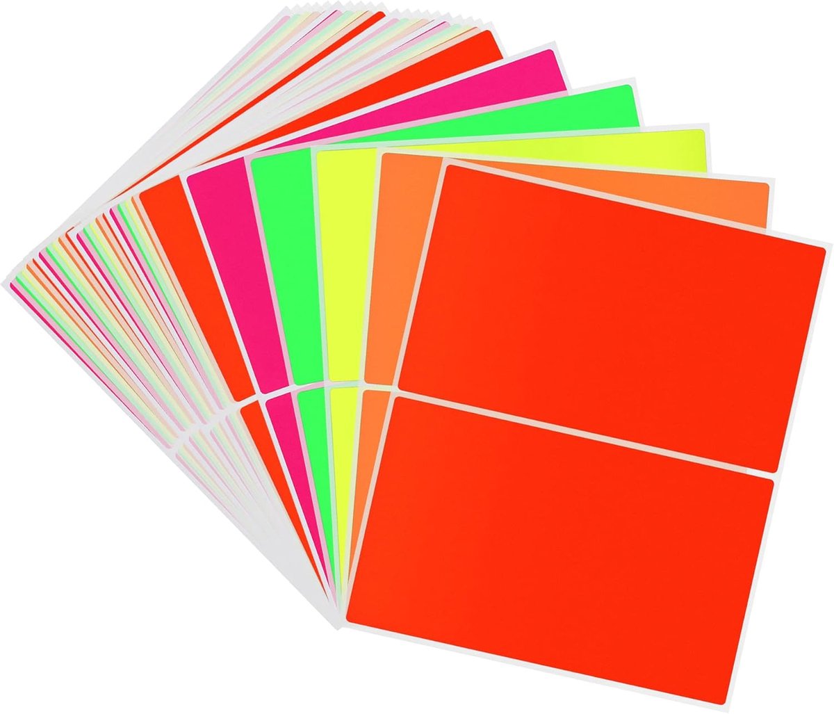 2 x 3 inch fluorescerende kleurcode etiketten blanco sticker 25 vellen, verpakking van 50 etiketten (kleurrijk)