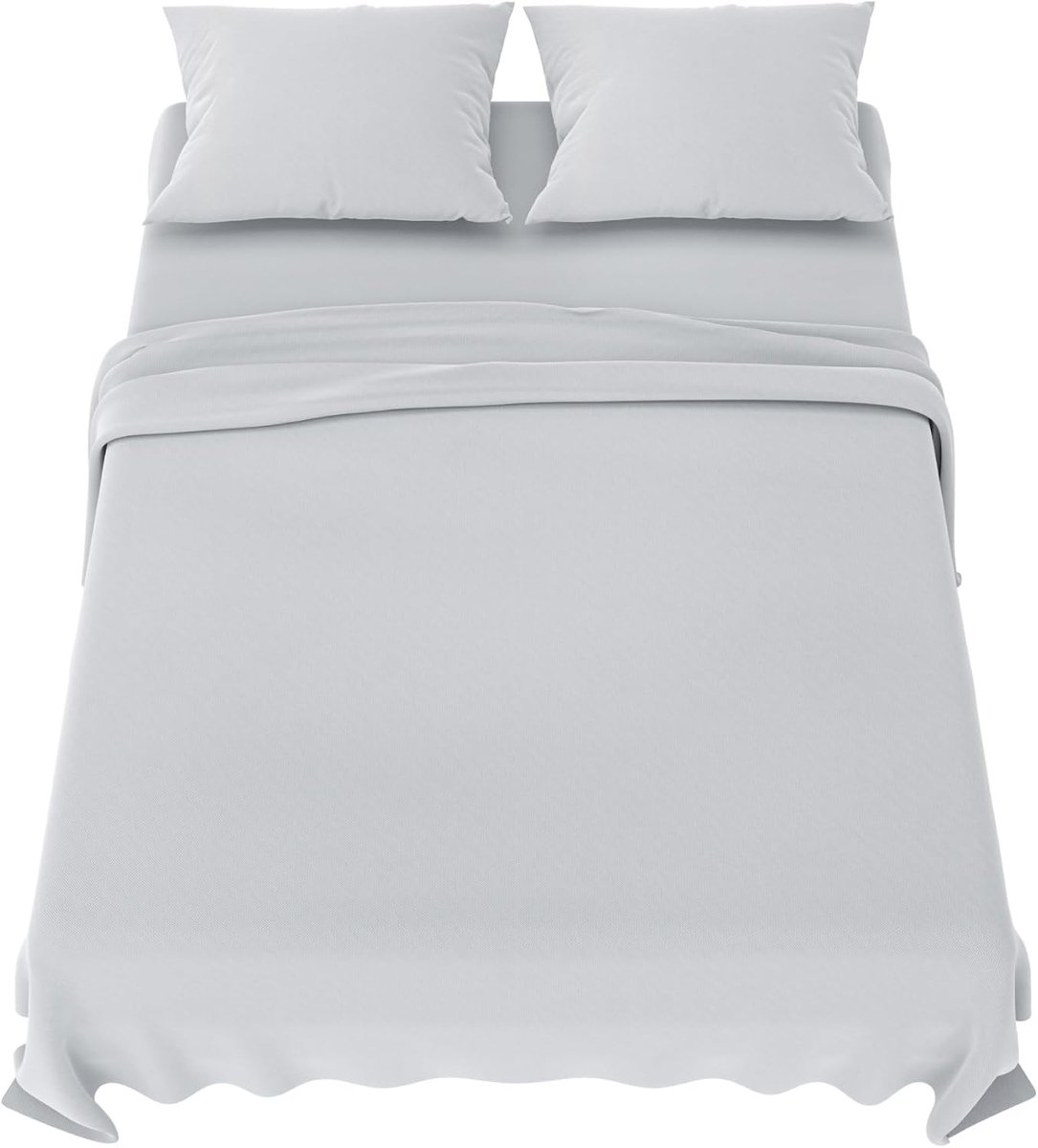 beddengoedset 180x200 cm - 4-delig microvezel - hoeslaken 180x200 cm - onderlaken 2 personen 270x290 cm - 2 kussenslopen 65x65 - Oeko Tex gecertificeerd - lichtgrijs