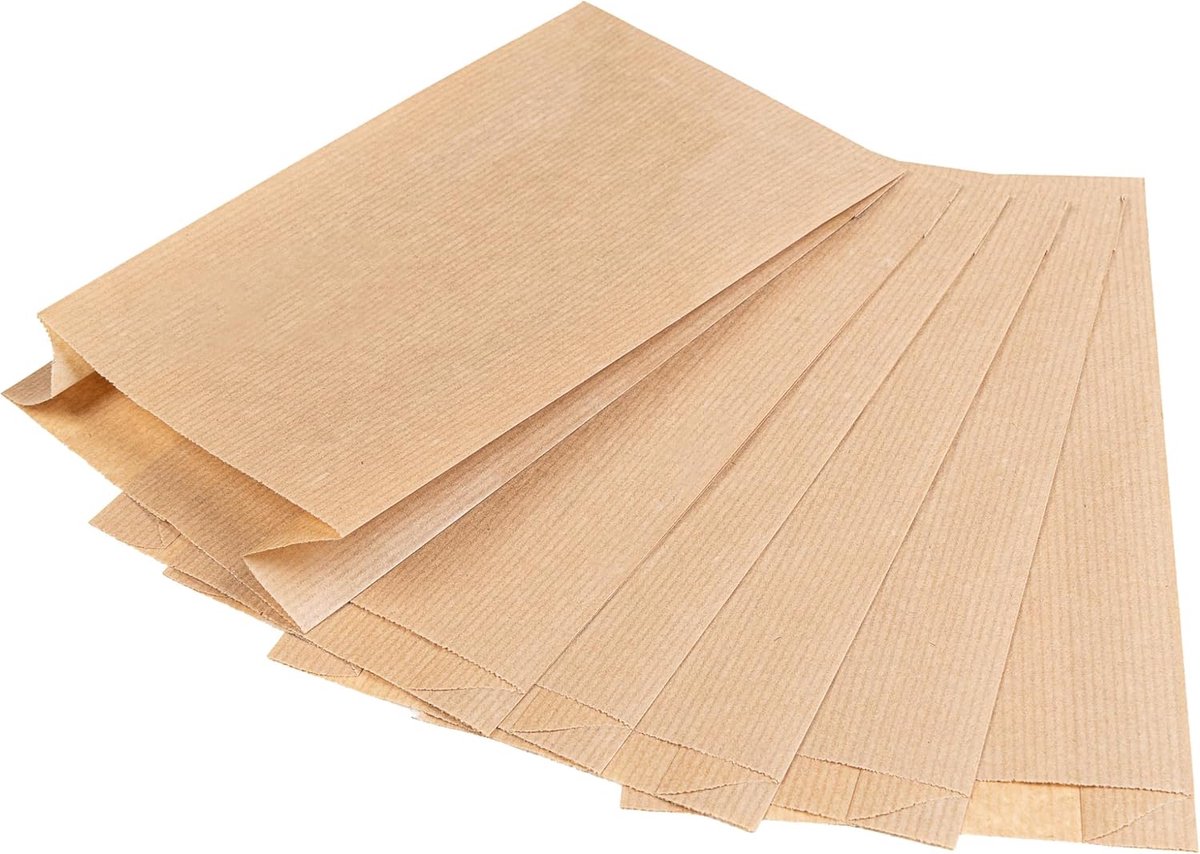 1000 bruine papieren zakken, 15 x 5,5 x 29 cm, papieren zakken voor snoep, verpakking, lunch, sandwich, milieuvriendelijk, milieuvriendelijk