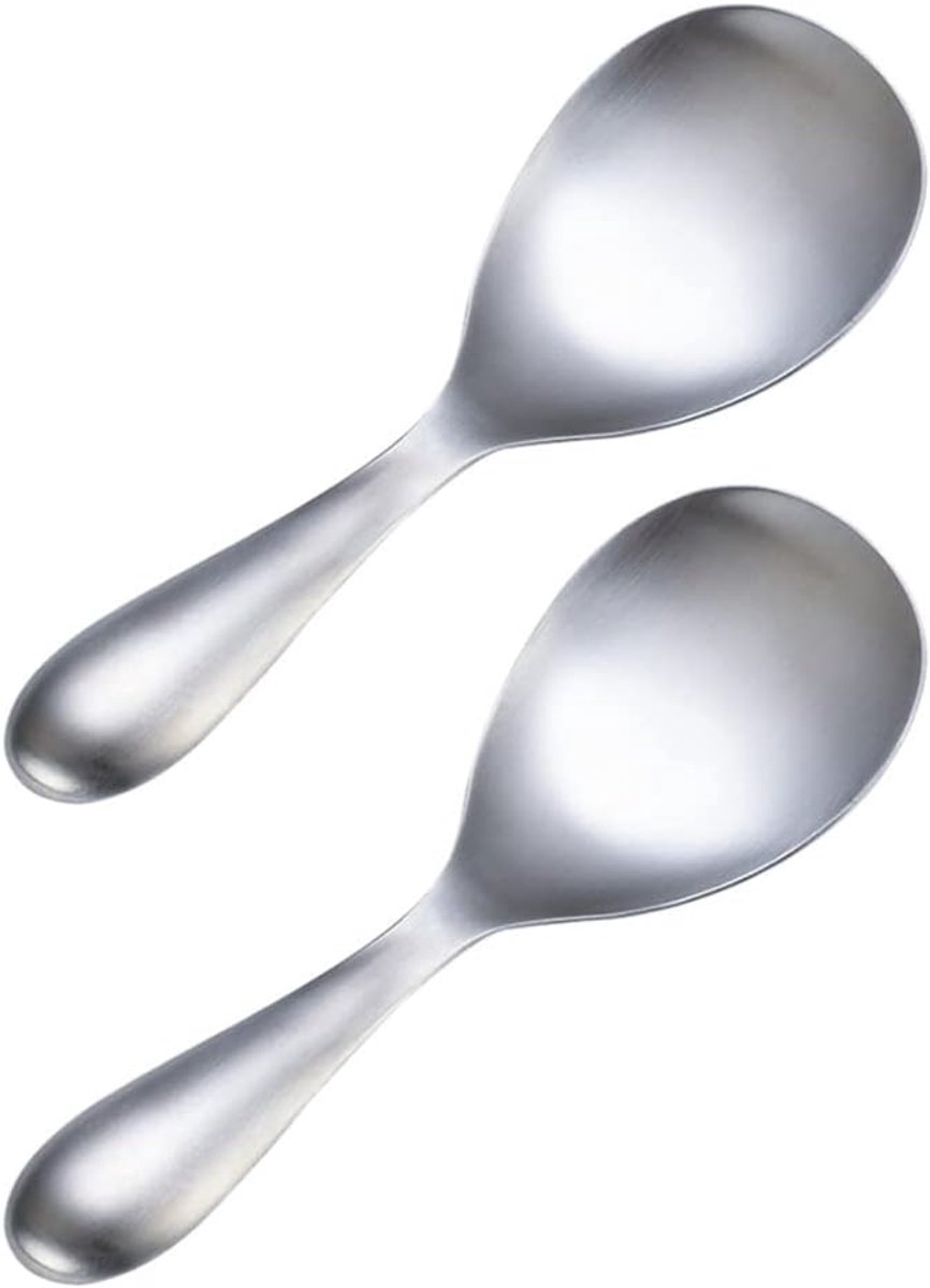 2 stuks rijstpaddel roestvrij staal rijstlepels anti-aanbak-rijstpatel rijstschep rijst serveerlepel aardappelschep spatel voor rijst aardappelpuree keukengereedschap