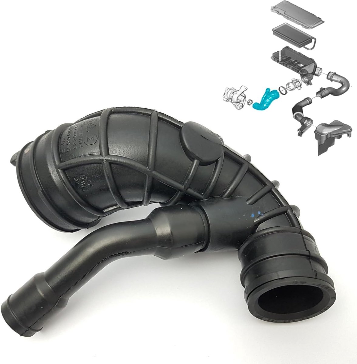 luchtslang intercooler compatibel voor Citroën C1 C2 C3 Nemo Xsara Ford Fiesta Fusion Peugeot 1007 107 206 207 307 Bipper Toyota Aygo Motor 1.4 HDi TDCi 1434F6 143413 1148084