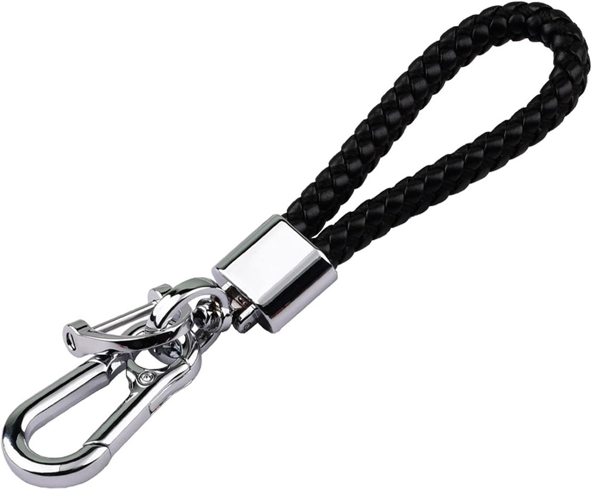 Gemaakt Van Gevlochten Lanyard Sleutelhanger Sleutelhangers Autosleutelhanger Lederen Autosleutel Met Karabijnhaak En Schroefdop, Zeer Geschikt Voor Autosleutels