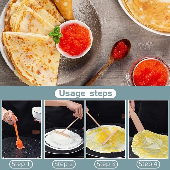 2 stuks pannenkoekendispensers, pannenkoekenspatel, spatel voor gehaktham, beukenhout, voor pannenkoeken, pannenkoeken en pannenkoeken — afbeelding 4