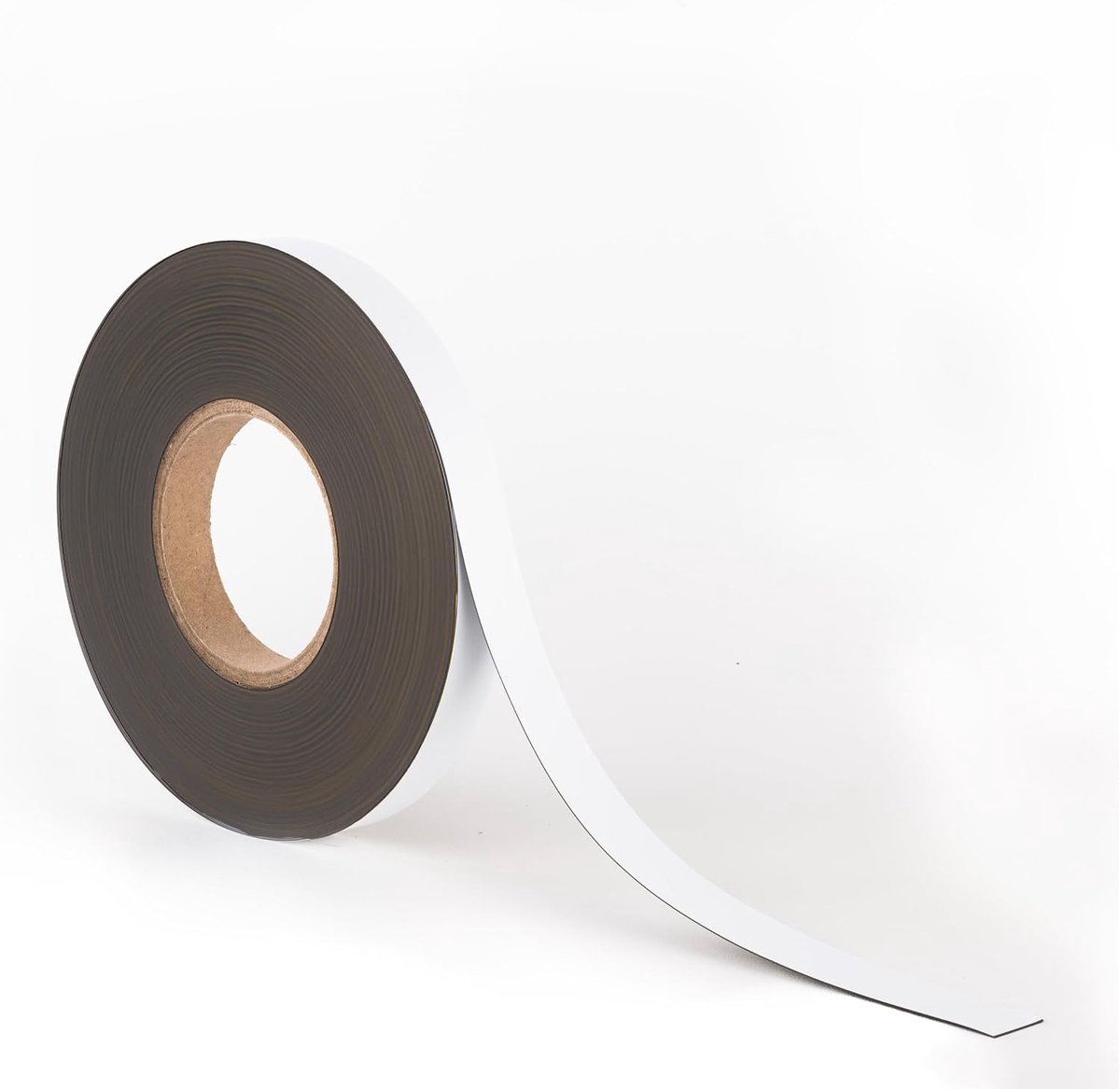 20 mm witte magneetband op rol | 5 meter | NIET zelfklevend | Beschrijfbare witte vinyllaag | Sterke magneetkracht | Magneetstrip