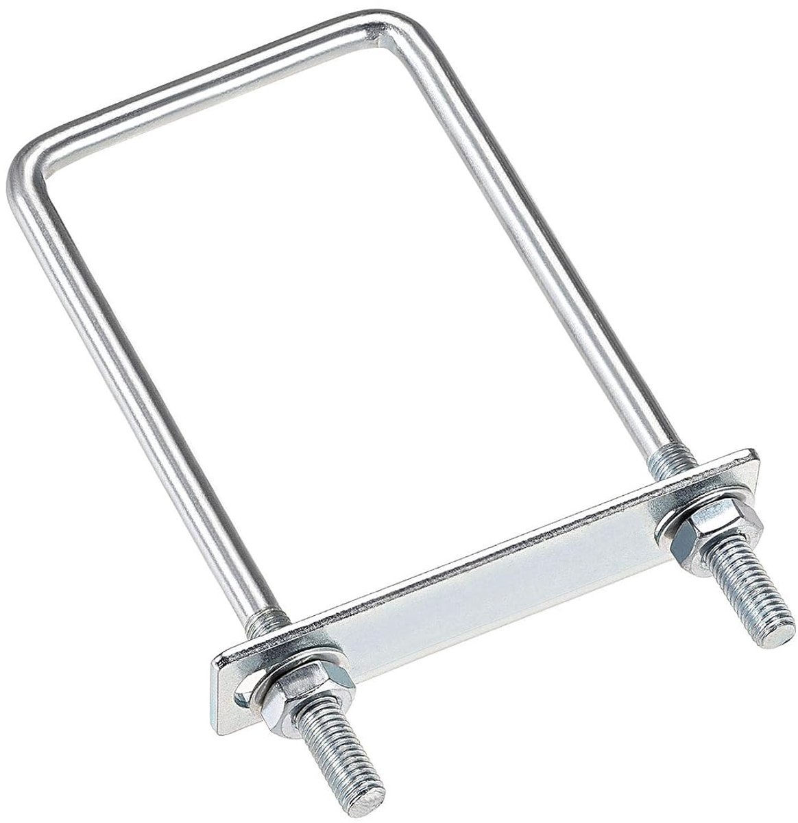 U-bouten, 60 mm, binnenbreedte 150 mm, lengte koolstofstaal M8, met moeren, frameplaat, ronde sluitringen
