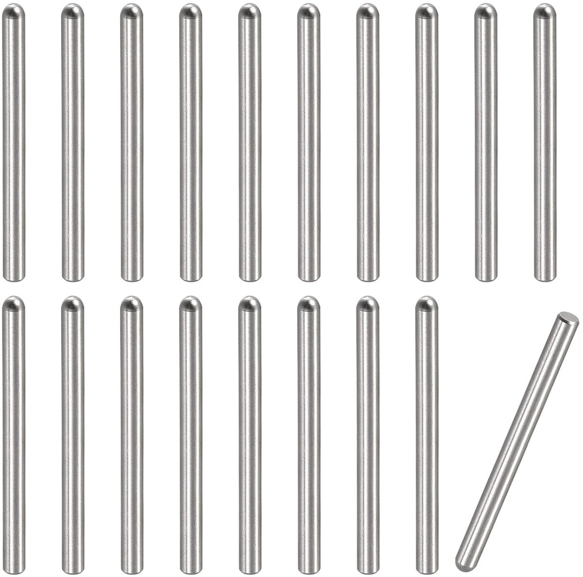 sourcing map 20 stuks 2x30mm paspoorten 304 roestvrij staal ronde kop platte bevestigingselementen