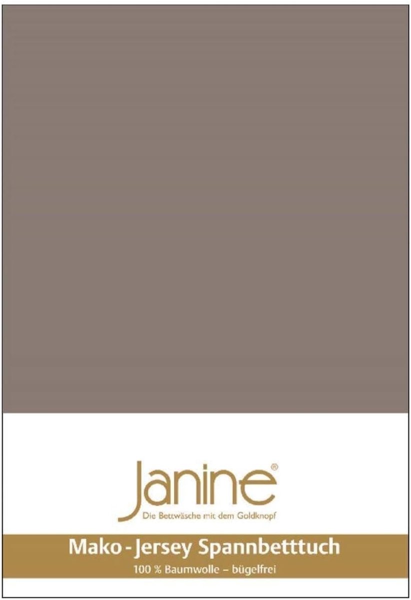 SnelShoppen - Hoeslaken 5007 Mako Jersey 180x200 tot 200x200 cm Taupe Kleur Fb. 57, Zacht en Ademend Bedlinnen voor een Comfortabele Nacht
