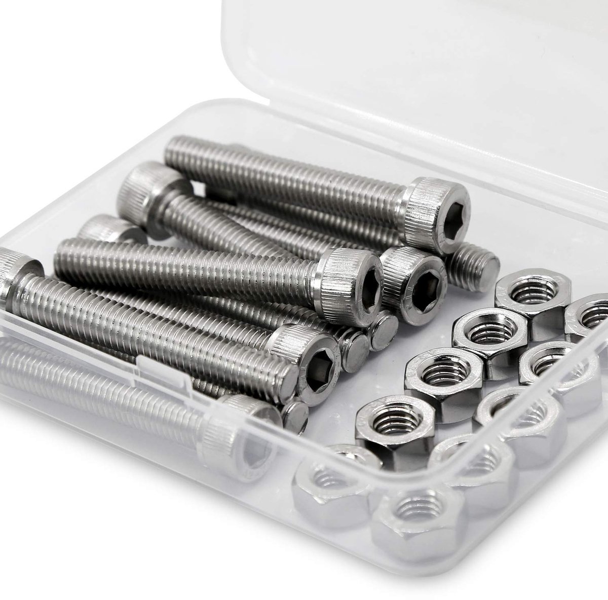 * 70mm 10 Stuks Inbusbout en Moer Combinatie Doos 304 Roestvrijstalen Inbusbouten