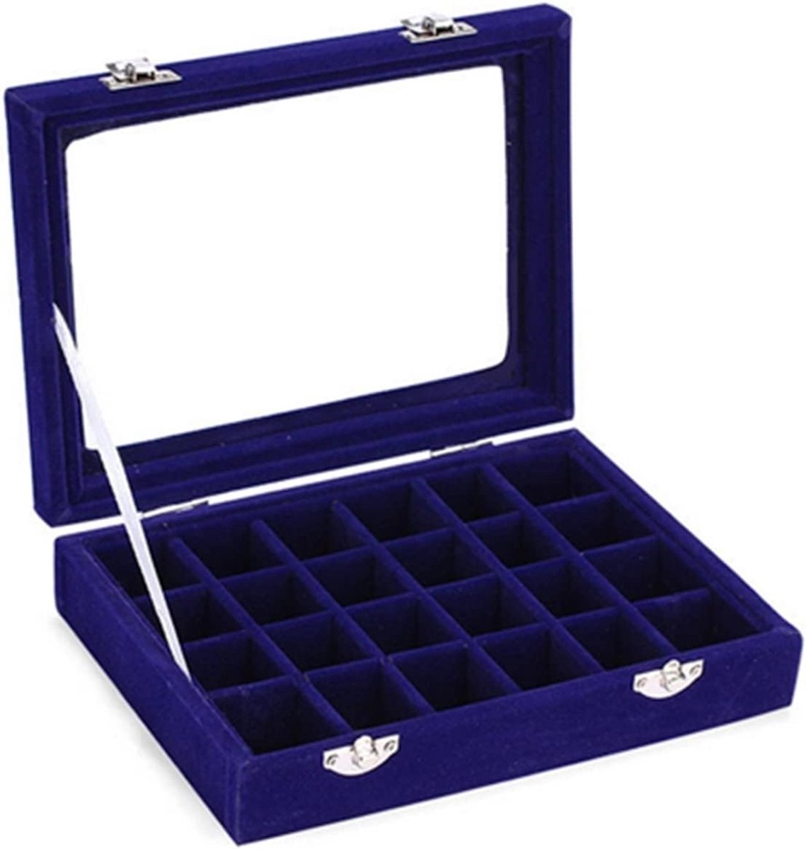 24 Roosters Dames Sieraden Opslag Velvet Sieraden Doos Ringen Oorbellen Kettingen Make-up Houder Case Organizer