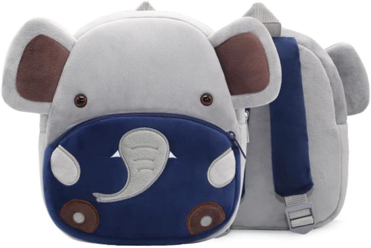 Peuter rugzak, peuter schooltas, cartoon kinderen rugzak dier cartoon mini tas pluche kinderen rugzak, voor baby 1-5 jaar, olifant, meerkleurig, S